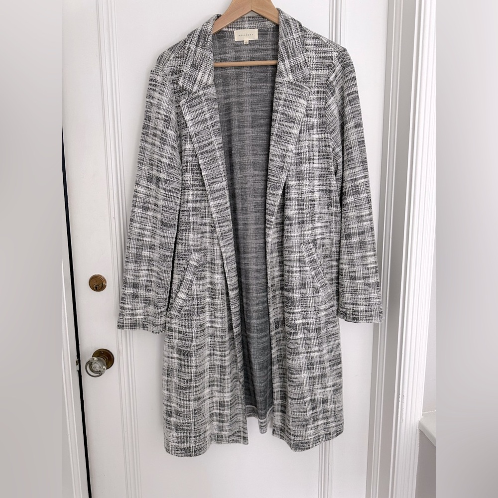 Mellóday black/white lightweight tweed topper coat. Perfect condition. Sz large